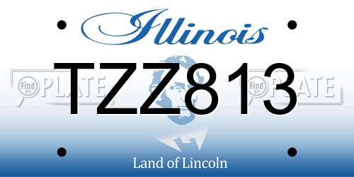 TZZ813 Illinois License Plate
