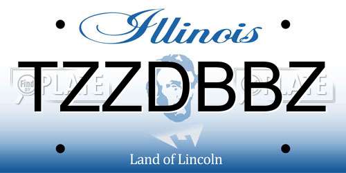 TZZDBBZ Illinois License Plate