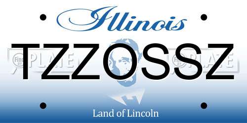 TZZOSSZ Illinois License Plate