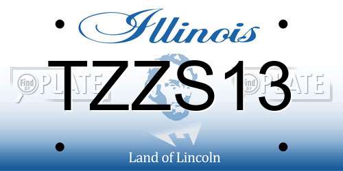 TZZS13 Illinois License Plate