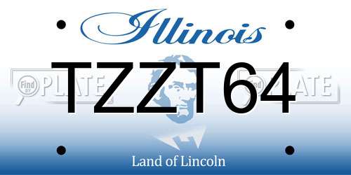 TZZT64 Illinois License Plate