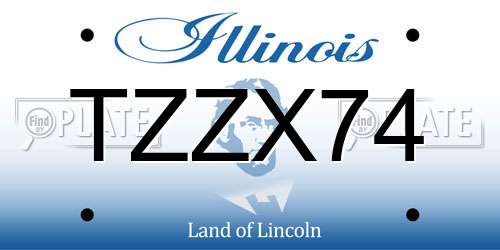 TZZX74 Illinois License Plate