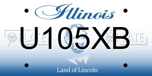 U105XB Illinois License Plate