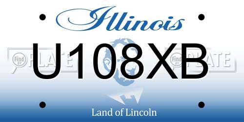 U108XB Illinois License Plate