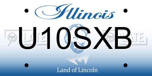 U10SXB Illinois License Plate