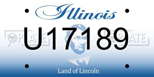 U17189 Illinois License Plate