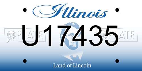U17435 Illinois License Plate