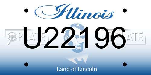 U22196 Illinois License Plate