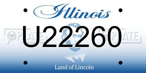 U22260 Illinois License Plate