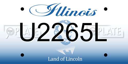 U2265L Illinois License Plate