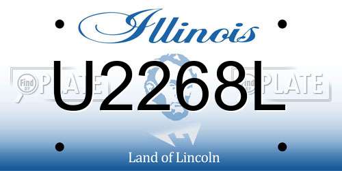 U2268L Illinois License Plate