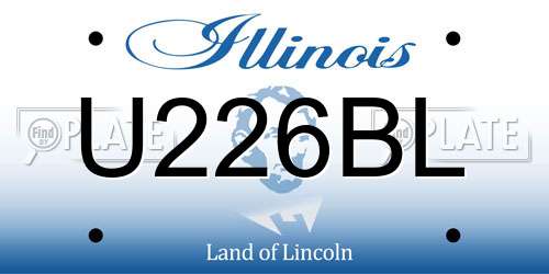 U226BL Illinois License Plate