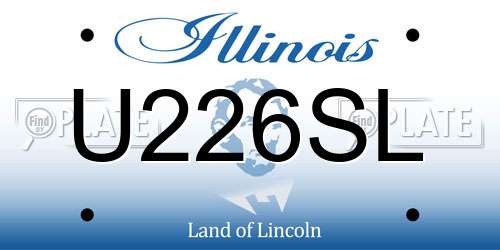 U226SL Illinois License Plate