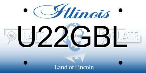 U22GBL Illinois License Plate
