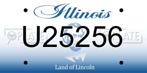 U25256 Illinois License Plate