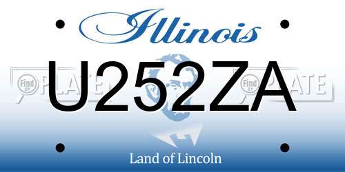 U252ZA Illinois License Plate