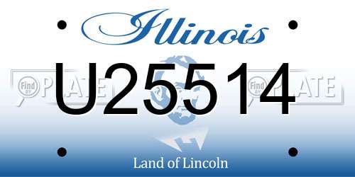 U25514 Illinois License Plate