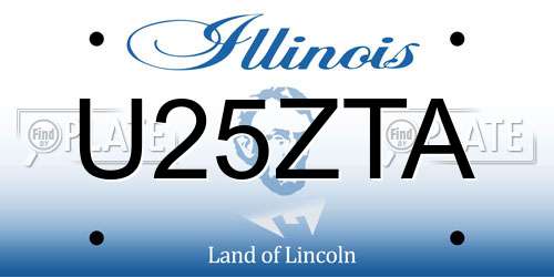 U25ZTA Illinois License Plate