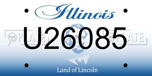 U26085 Illinois License Plate