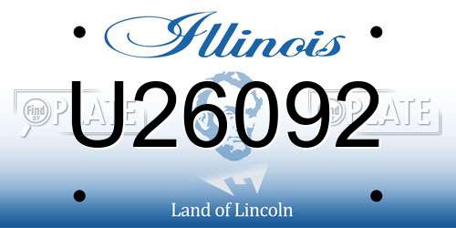 U26092 Illinois License Plate