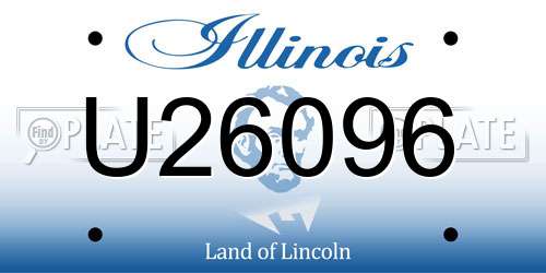 U26096 Illinois License Plate