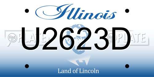 U2623D Illinois License Plate