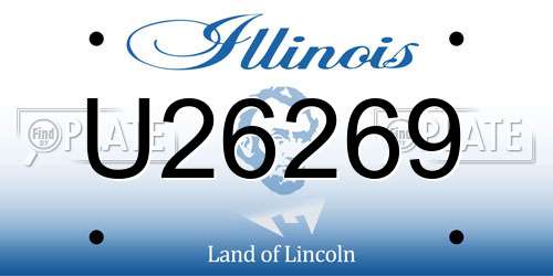 U26269 Illinois License Plate