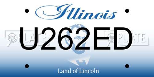 U262ED Illinois License Plate