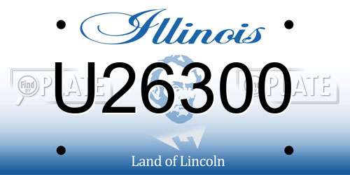 U26300 Illinois License Plate