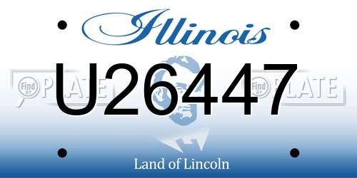 U26447 Illinois License Plate