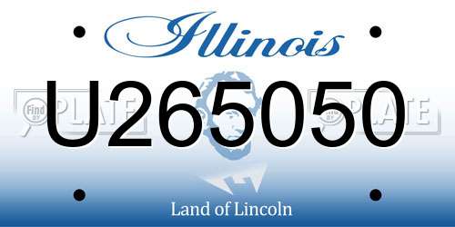 U265050 Illinois License Plate