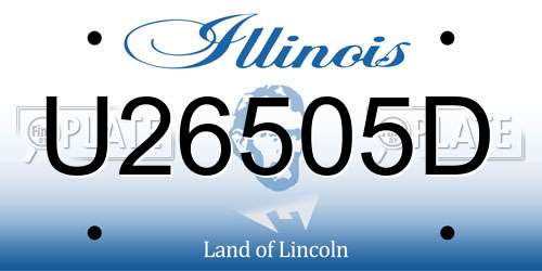 U26505D Illinois License Plate