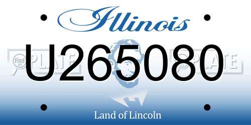 U265080 Illinois License Plate