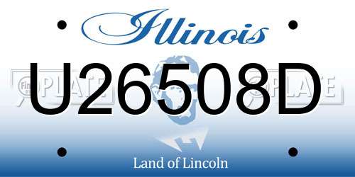 U26508D Illinois License Plate