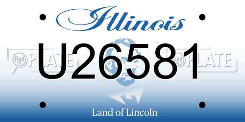 U26581 Illinois License Plate