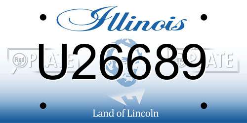 U26689 Illinois License Plate