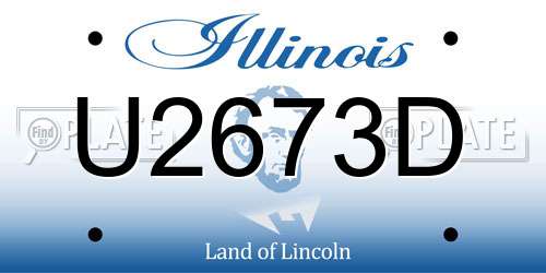 U2673D Illinois License Plate
