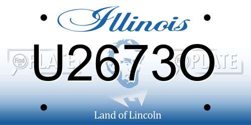 U2673O Illinois License Plate