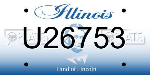 U26753 Illinois License Plate