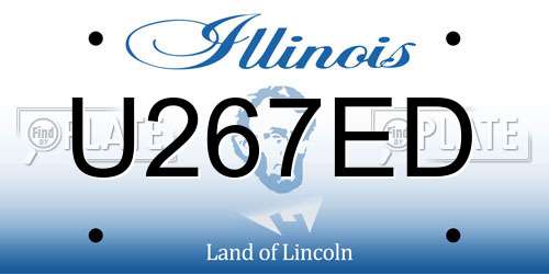 U267ED Illinois License Plate