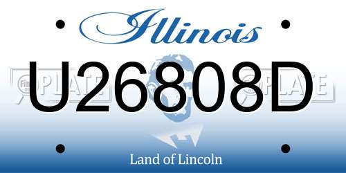 U26808D Illinois License Plate