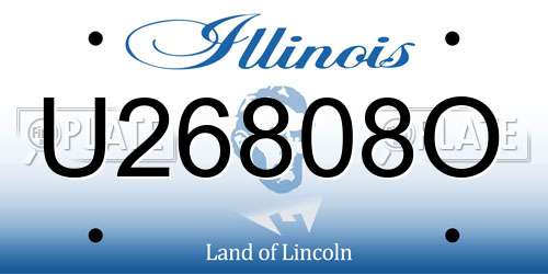 U26808O Illinois License Plate