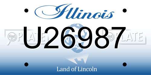 U26987 Illinois License Plate