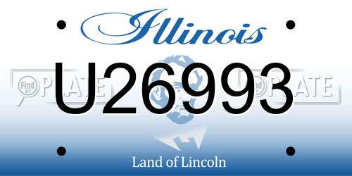 U26993 Illinois License Plate
