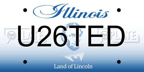 U26TED Illinois License Plate