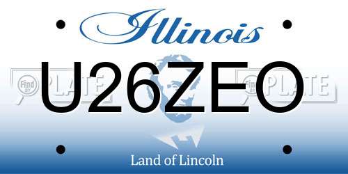 U26ZEO Illinois License Plate
