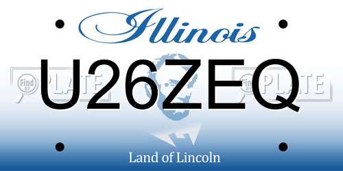 U26ZEQ Illinois License Plate