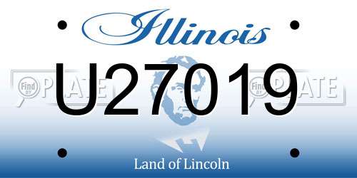 U27019 Illinois License Plate