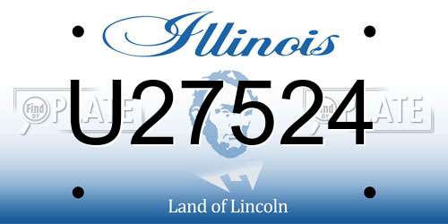 U27524 Illinois License Plate