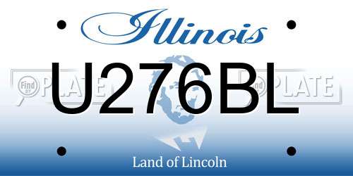 U276BL Illinois License Plate